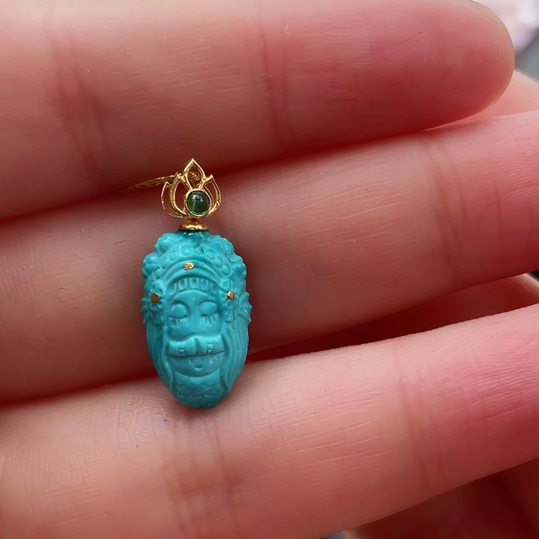 绿松石颈饰18K金镶嵌