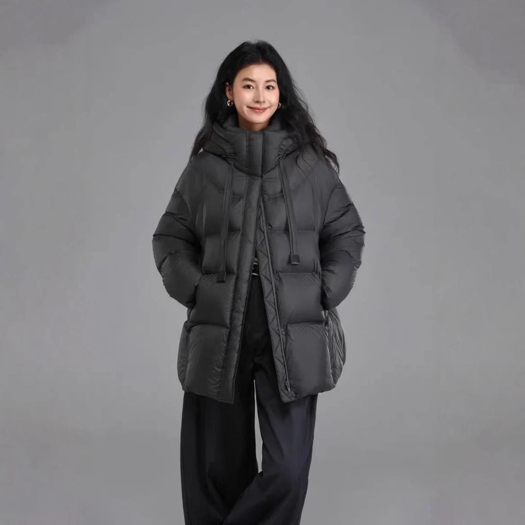 VONSRMAN连帽羽绒服女冬季2025新款时尚气质加厚保暖百搭通勤外套