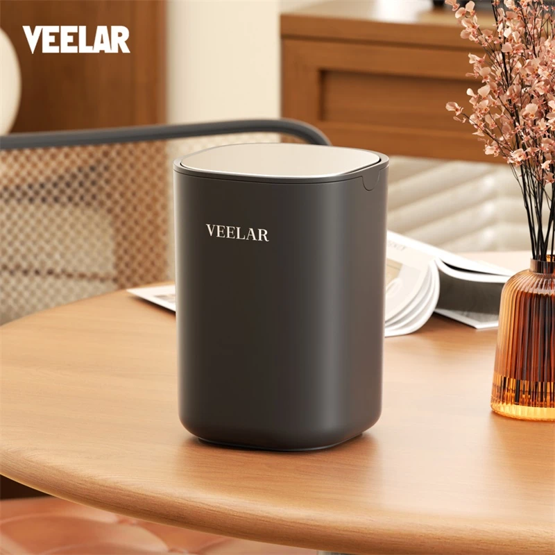 VEELAR桌面垃圾桶家用带盖迷你高颜值卫生桶卧室餐桌客厅小号新款