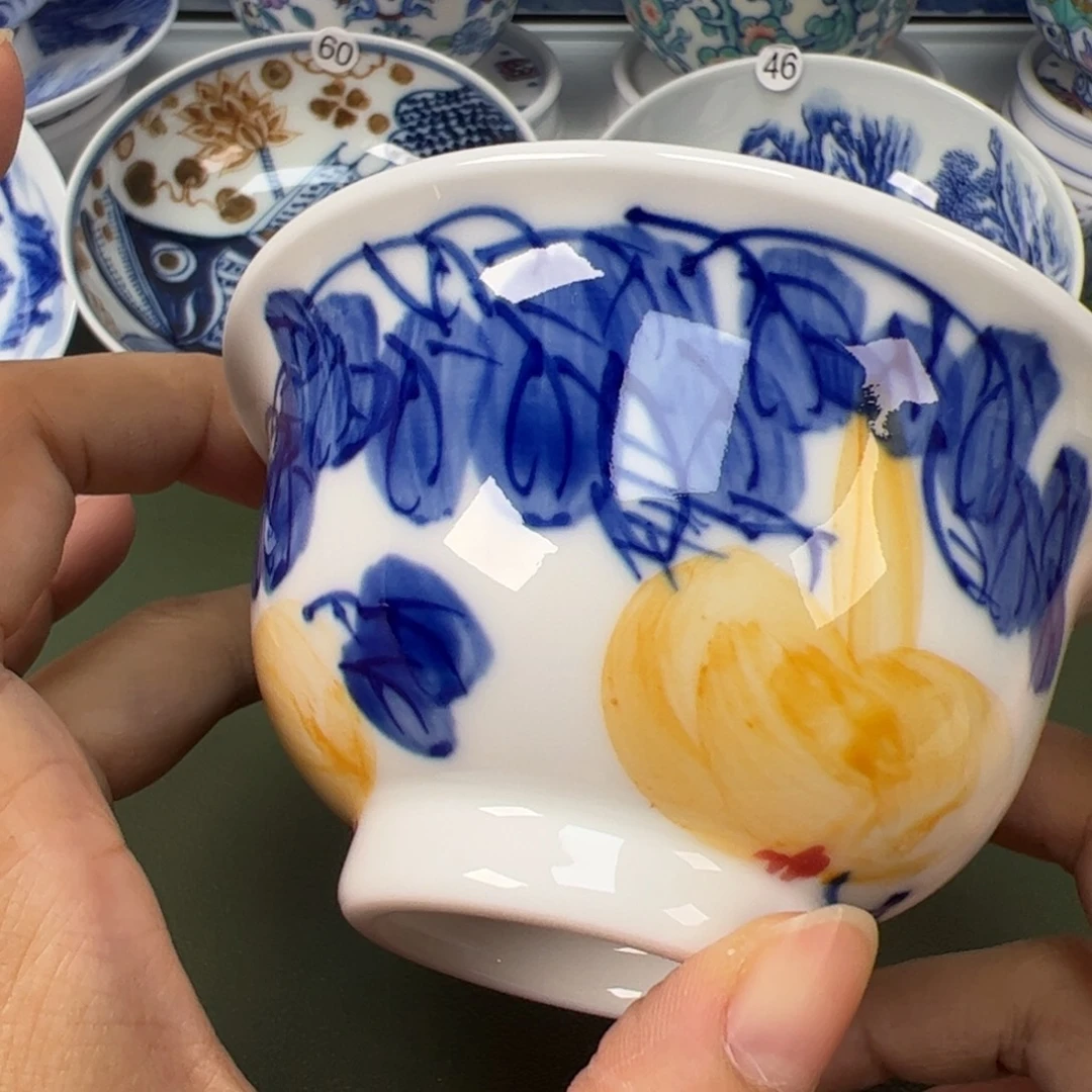 陶瓷景德镇纯手工纯手绘茶具木木32