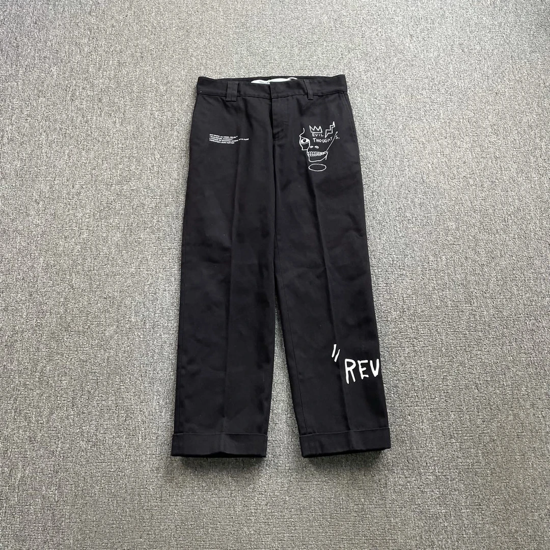 95新 OFF-WHITE (ll) ow 黑色印花九分裤 29码