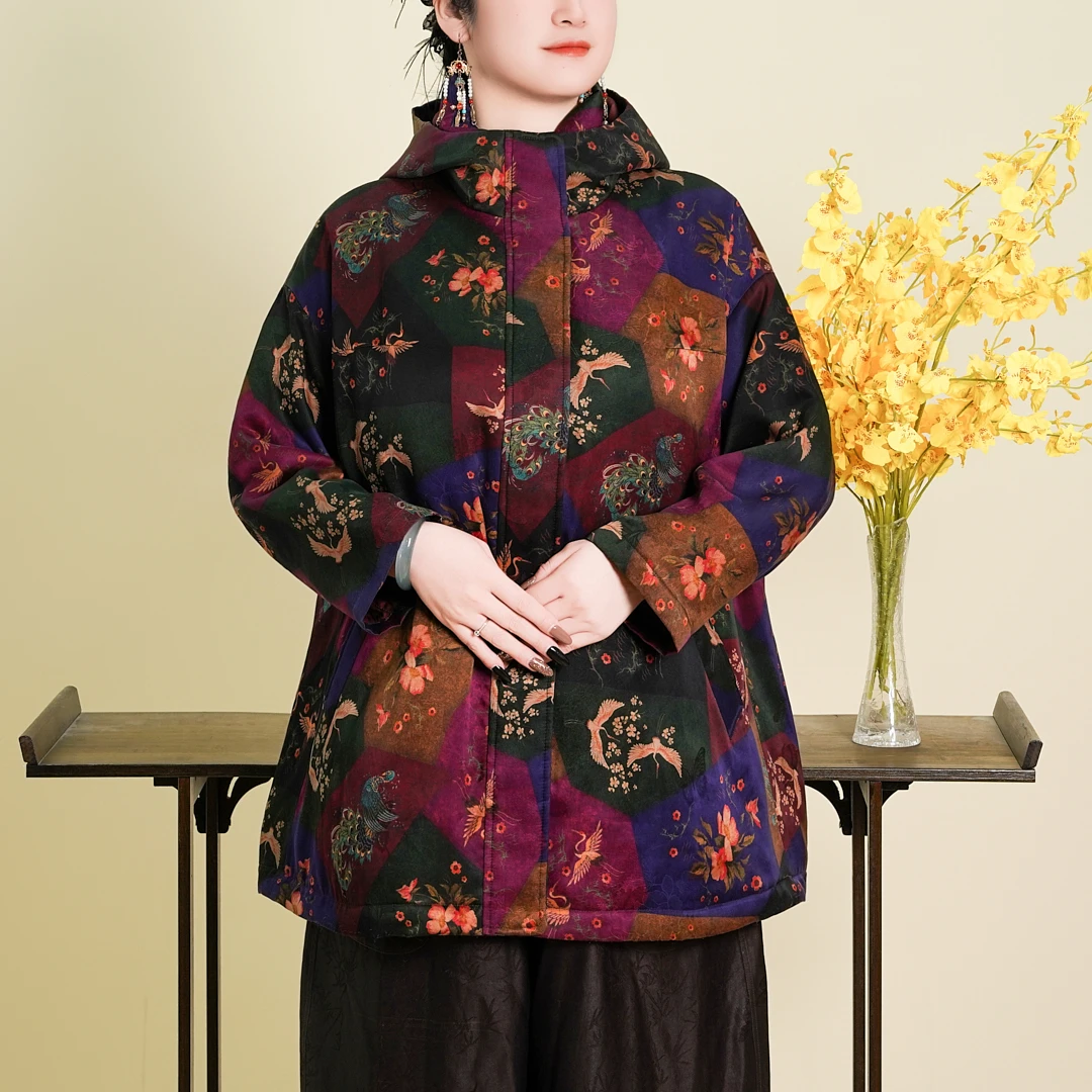 【驼绒服-祥瑞】2025新款设计师款香云纱连帽一手长驼绒服