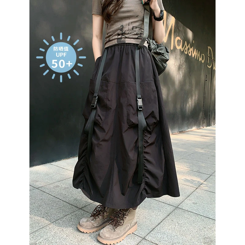 A美洋MEIYANG 山脊半裙【商场同款】机能冒险~口袋工装半身中长伞裙