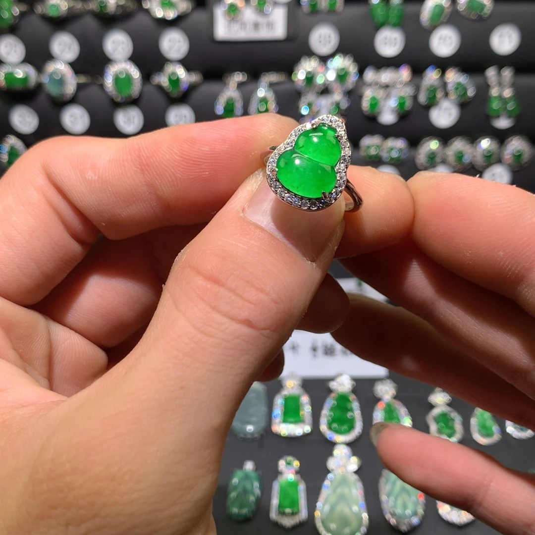 翡翠银S925镶嵌戒指