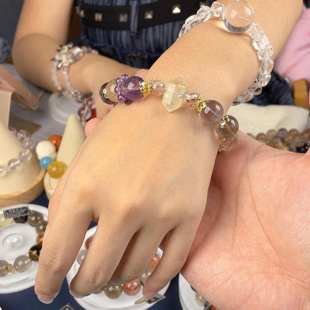 银S925镀金镶嵌手链水晶