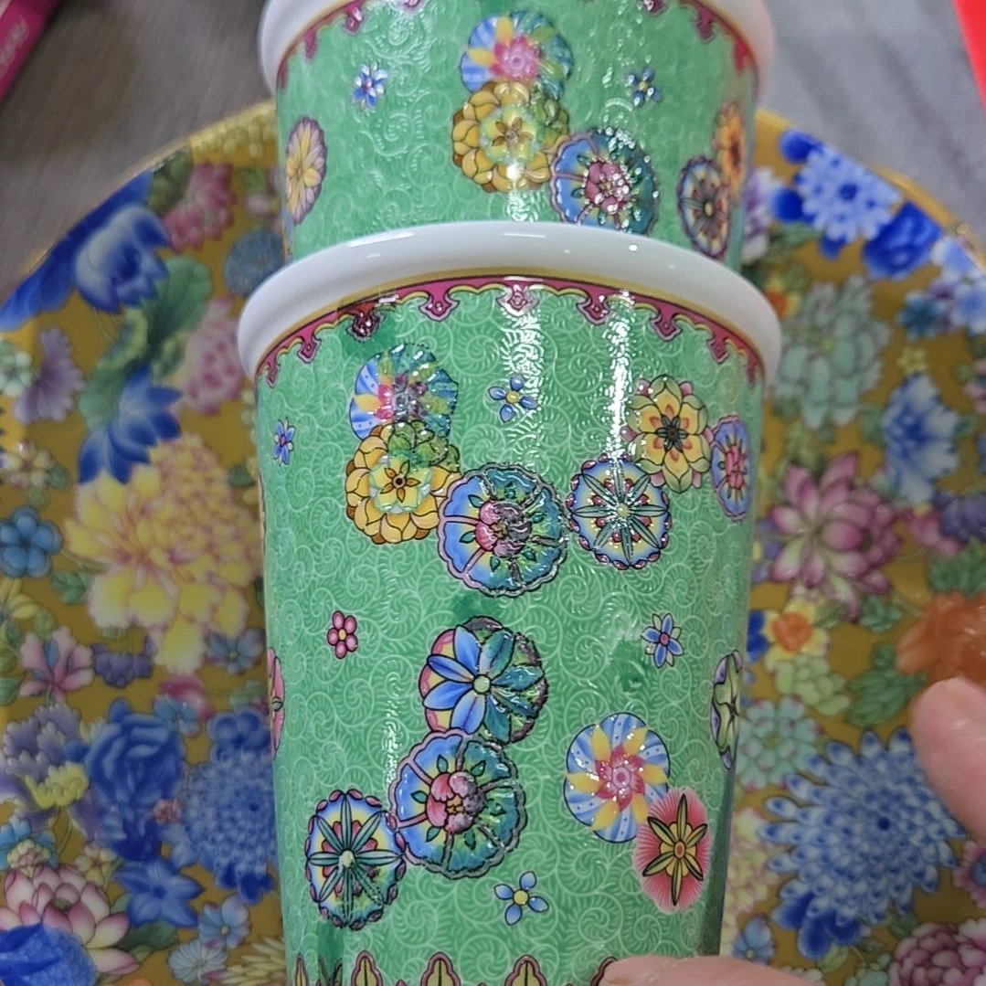 碗微瑕珐琅彩可乐杯2个66666666