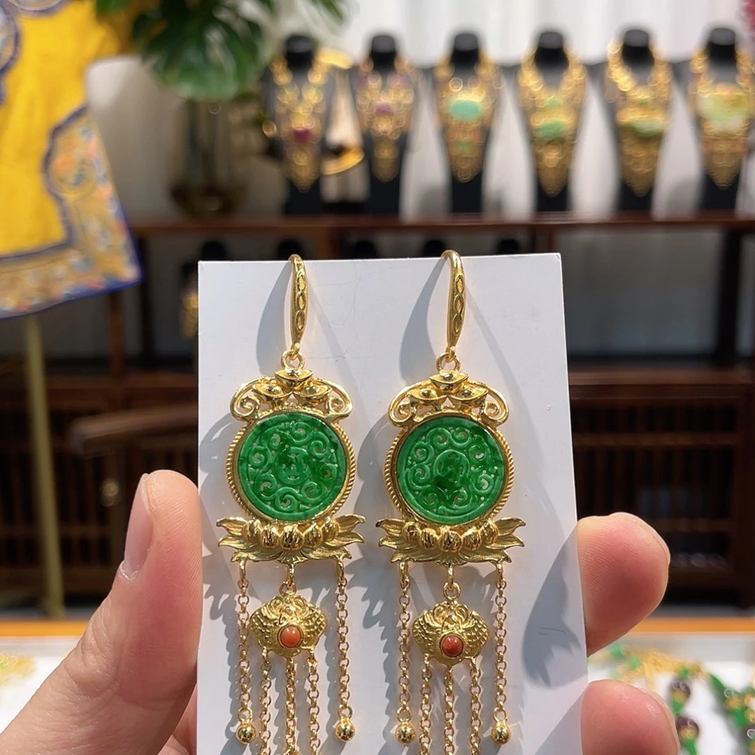 翡翠未镶嵌耳饰耳坠