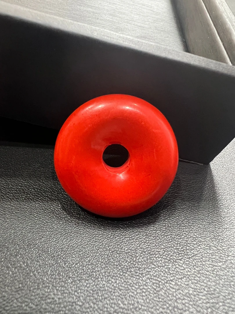 含辰砂工艺品S6123-卡30左右-朱砂平安扣吊坠-配绳WR