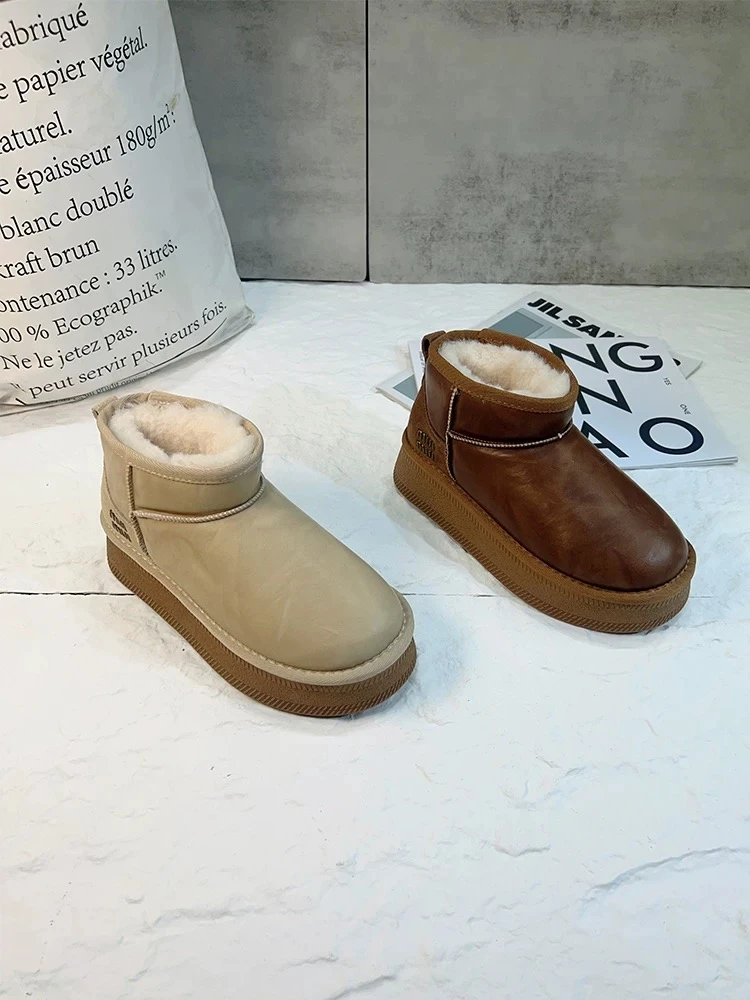 强推清仓～冬季加绒加厚雪地靴女2025新款棉鞋厚底软底百搭短筒818