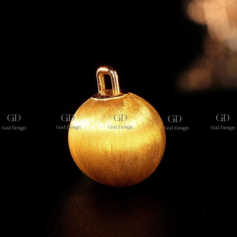 【巧儿专属】18k金拉丝12mm奢华拉丝金球配件