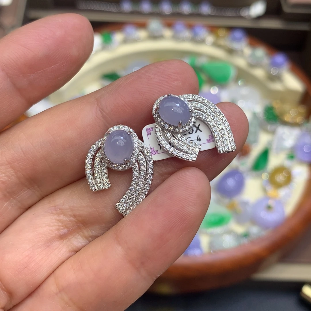 翡翠颈饰银S925镶嵌翡翠吊坠