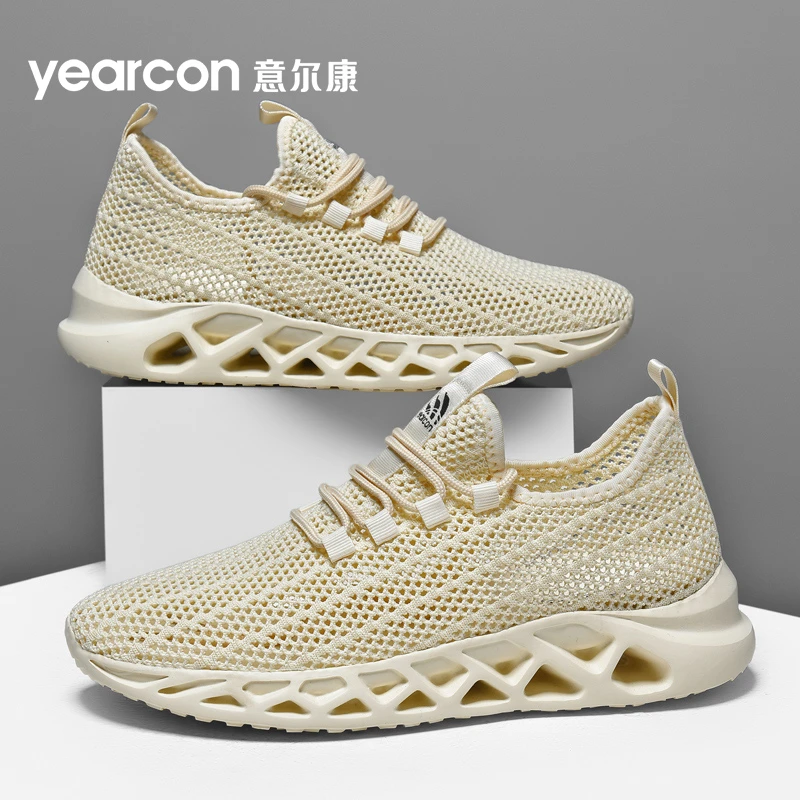 意尔康男鞋2025新款夏季透气网面镂空休闲运动鞋百搭轻便椰子鞋男