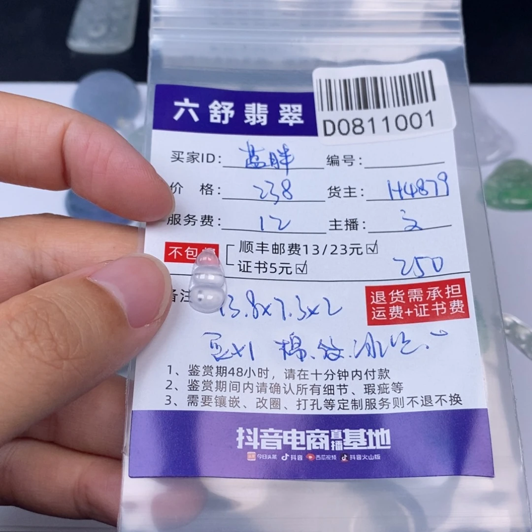 ****子翡翠挂件未镶嵌D0811001