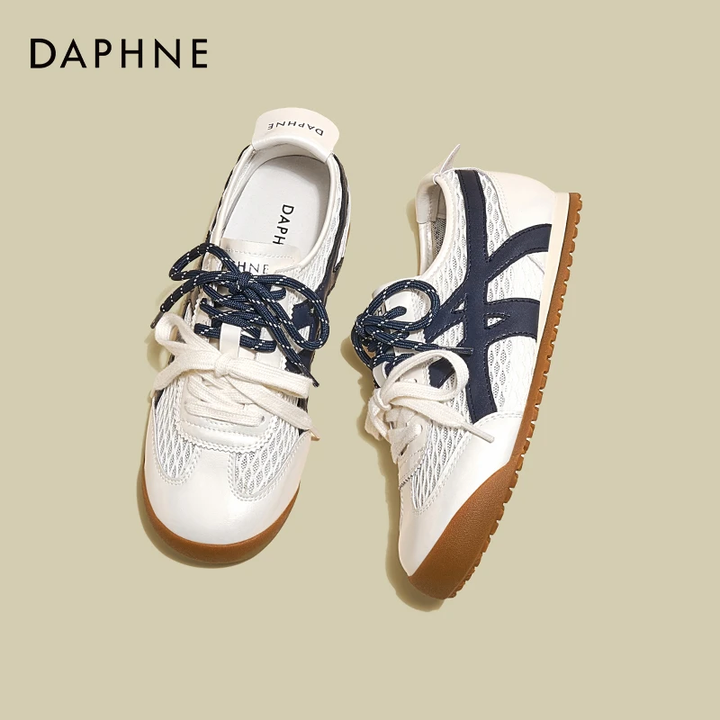 达芙妮休闲鞋女2025夏季新款超轻软底舒适透气网面休闲百搭德训鞋