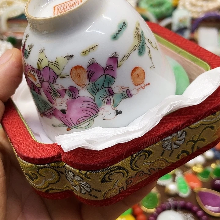 幽***兰青花彩绘小主人杯子