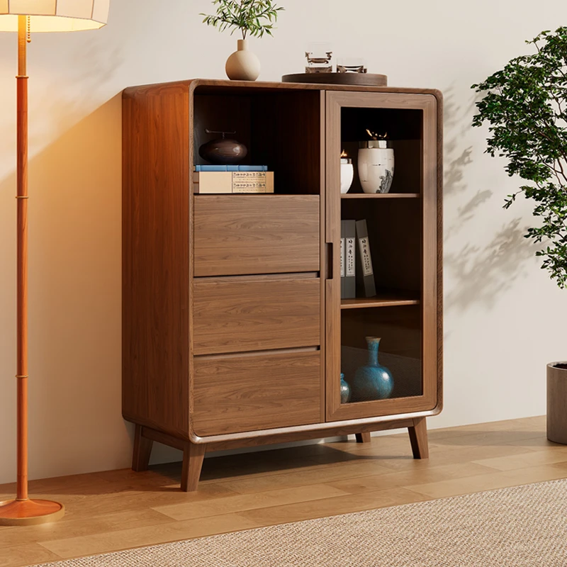 北美黑胡桃木酒柜客厅装饰柜展示餐边柜电视柜斗柜玄关柜储物柜