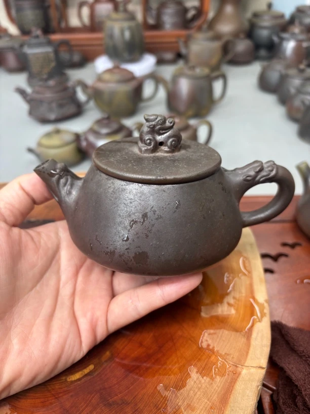 坭兴陶柴烧子龙瓢壶200ml