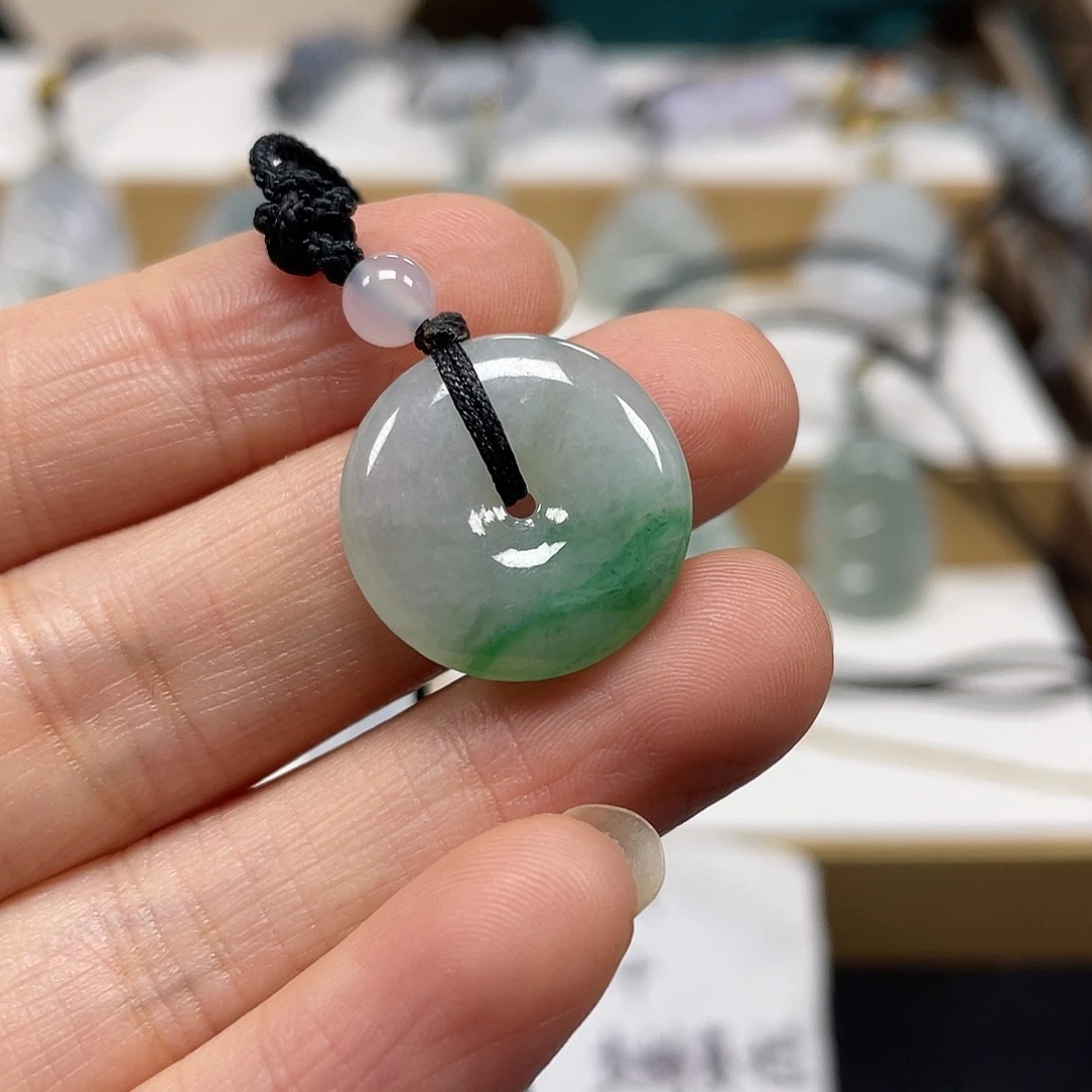 翡翠未镶嵌颈饰天然翡翠平安扣吊坠一件39号