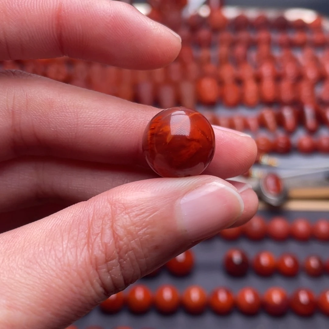 南红玛瑙未镶嵌其他W14瓦西火焰纹圆珠