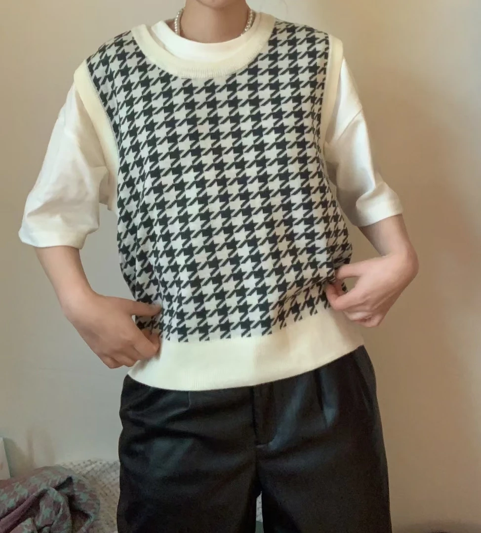 2127外搭坎肩叠穿针织背心马甲