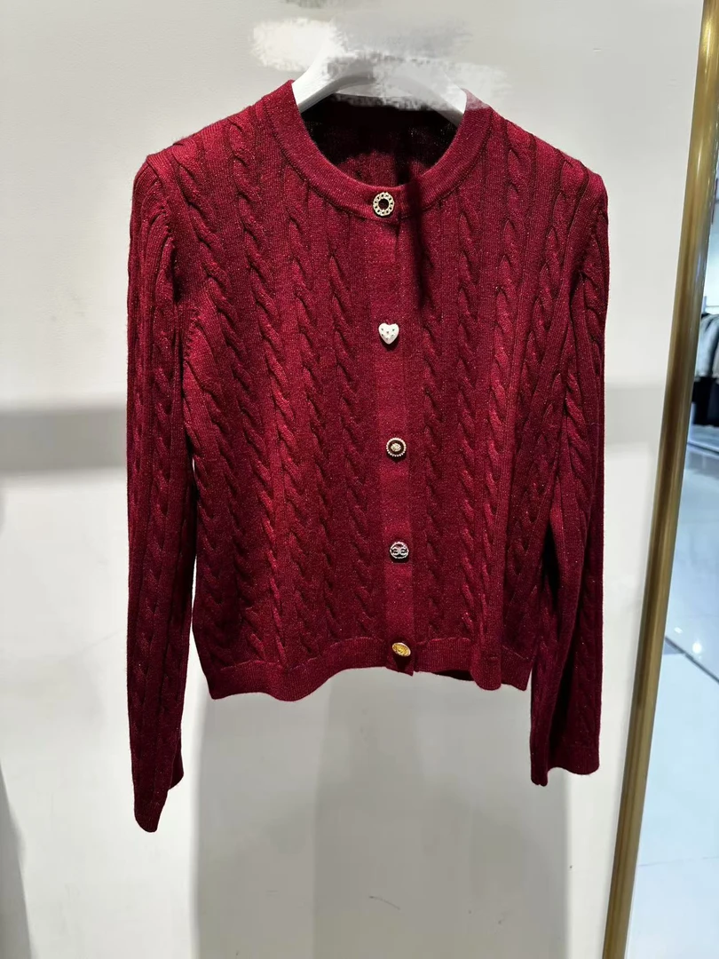 故宫红时尚百搭针织开衫