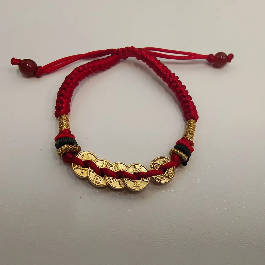 【水贝黄金黄金】足金五帝币手绳WDBSS-A