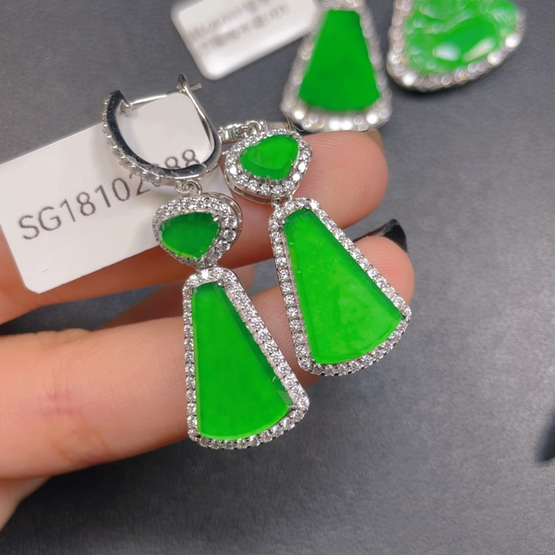 翡翠银S925镶嵌挂件jjjj