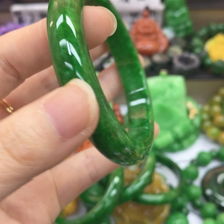 @***。翡翠未镶嵌手链手镯13