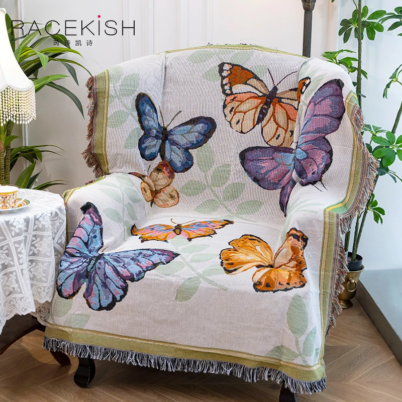Racekish美式复古田园风盖毯防滑防尘沙发毯多功能