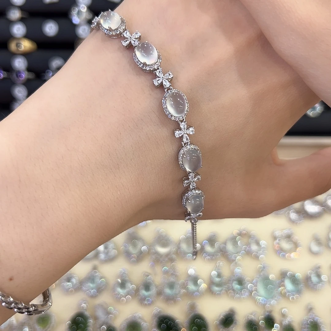 蛇纹石玉银S925镶嵌饰品Ö*