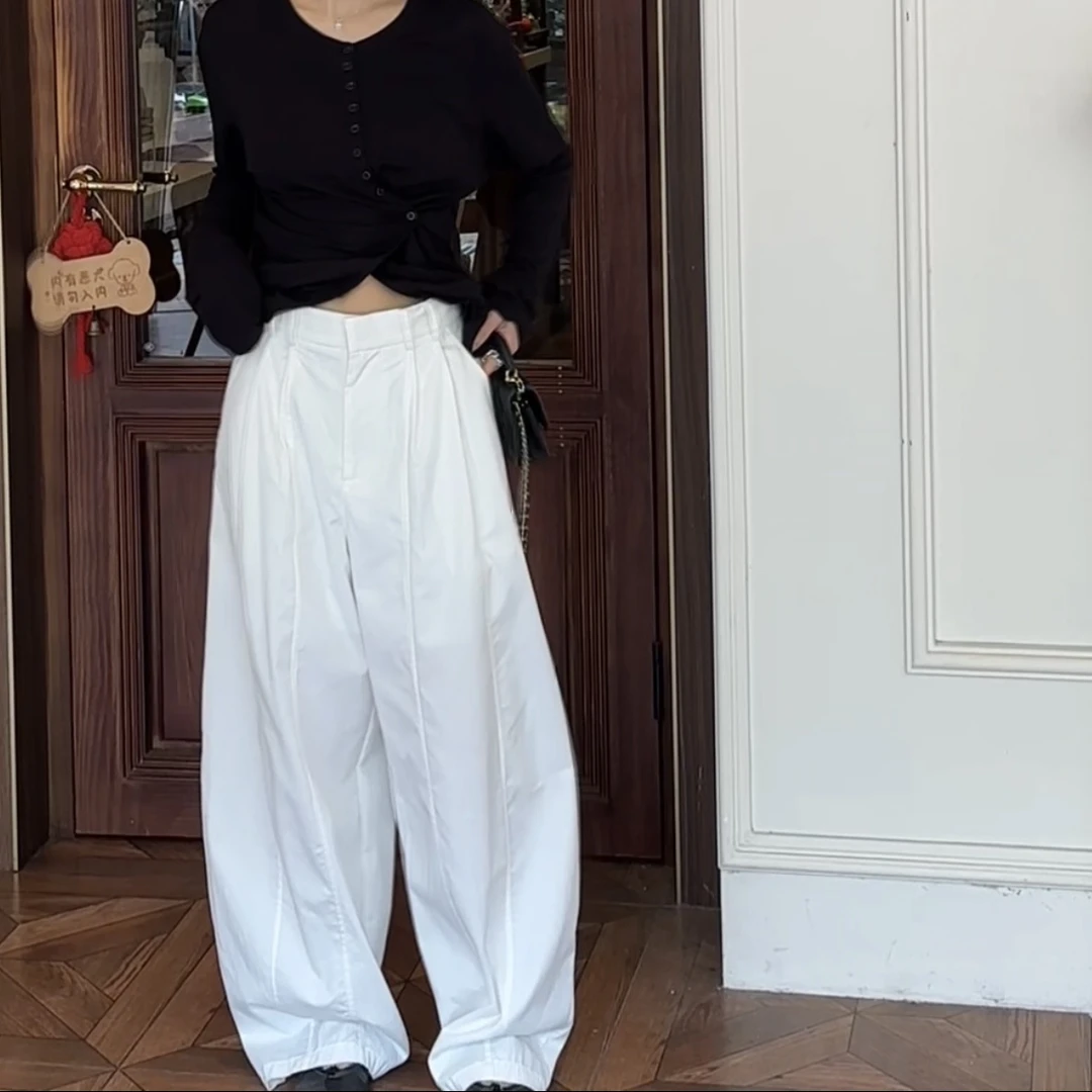 LIS&AZ-设计感褶皱休闲西裤XKSL249153