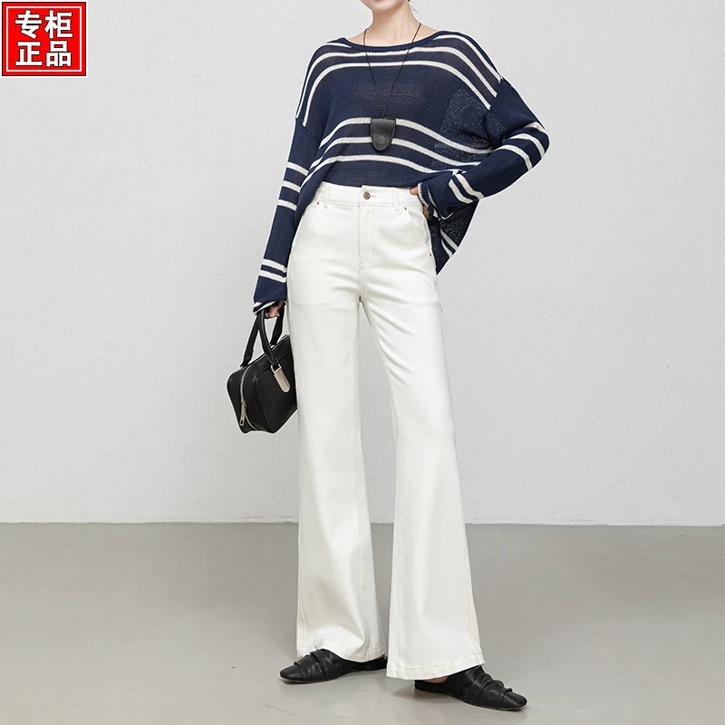 哥弟阿玛施官方直筒牛仔裤女2025秋季新款高腰宽松显瘦阔腿裤爆款