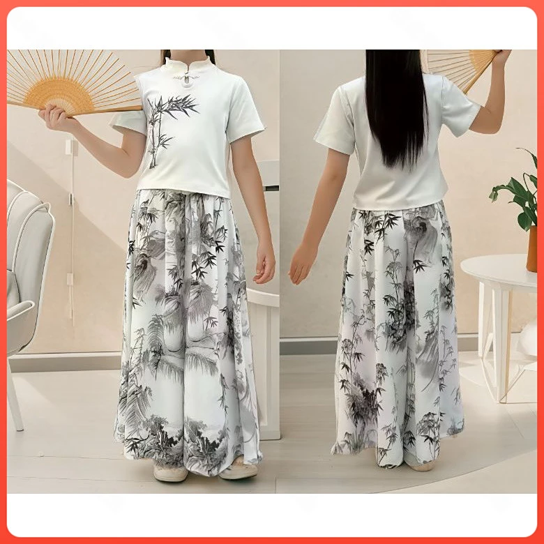 新款女童2025夏季套装薄款中大童夏装洋气国风儿童中式短袖两件套