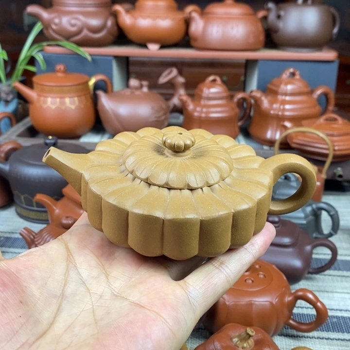 茶壶紫砂梅花周盘特价150cc原矿黄金老段