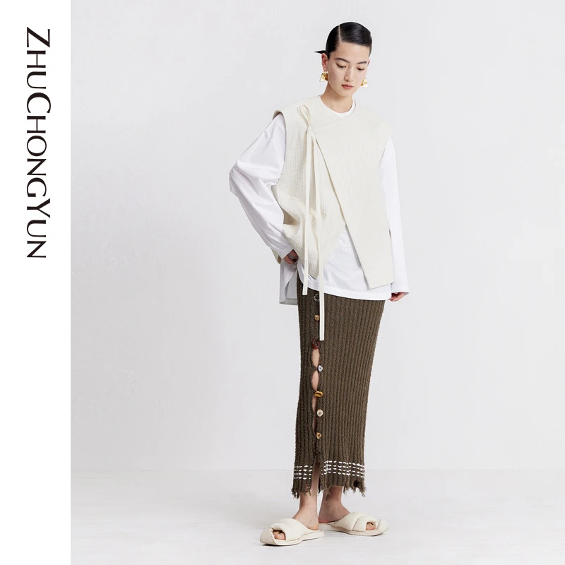 【大地灵羽】ZHUCHONGYUN2023秋时尚设计感半裙C1DE3710MC1DE3710M