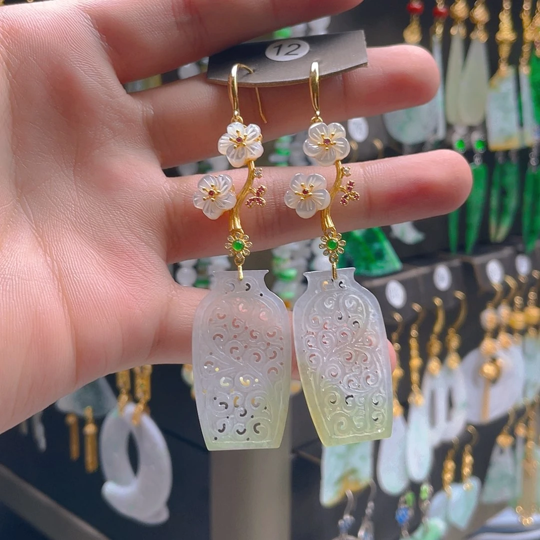 翡翠未镶嵌耳饰翡翠