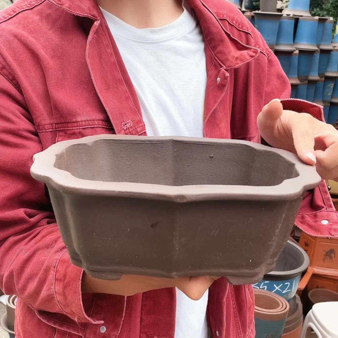 宜兴紫砂花盆28莲花