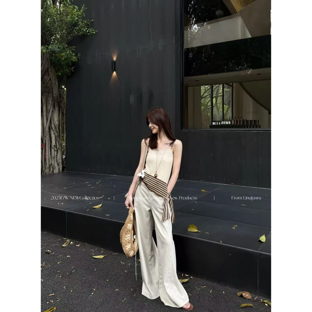 【林千入·米兰假日】新款气质显瘦针织高腰时尚夏季休闲时尚套装