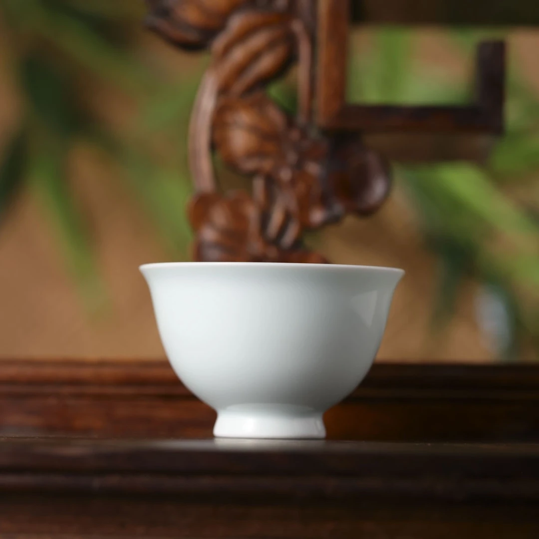 晓芳窑-影青茗单杯--手绘陶瓷有差异