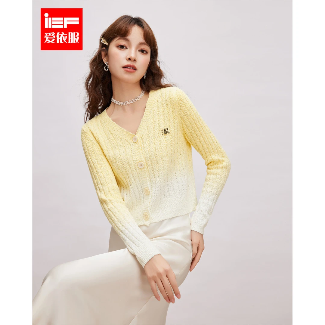 商场同款新品IEF/爱依服2025秋季新款风显瘦毛织外套欧若风流光风