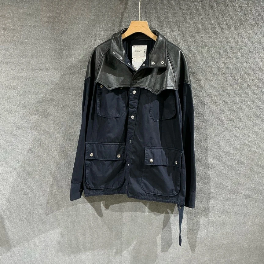 未使用 maje  Sacai（pm）牛皮拼接夹克外套 3码/2960
