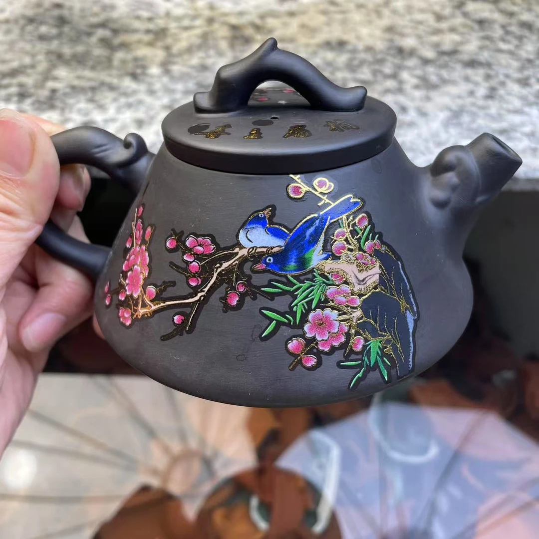 【闪购商品】老紫泥喜上眉梢石瓢变色凤鸣壶