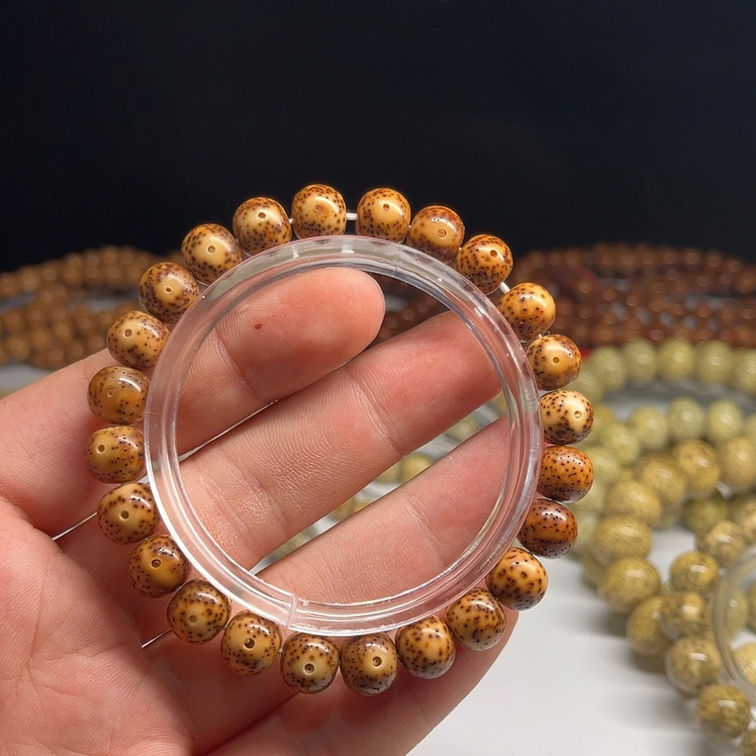 吊坠星月菩提10/9金花虎皮苹果桶手串