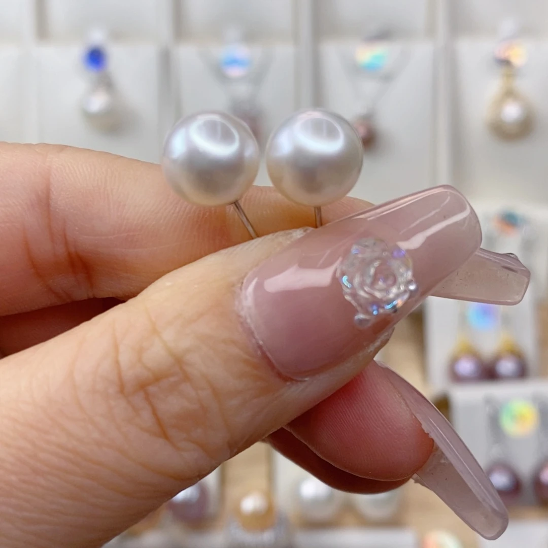 淡水珍珠耳饰银S925镶嵌