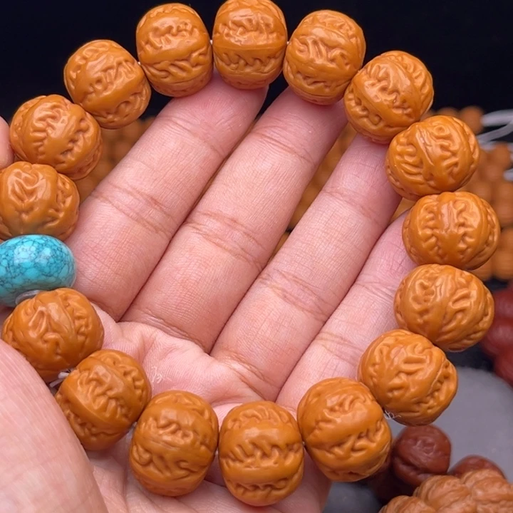 猴头核桃吊坠17麻花串绿