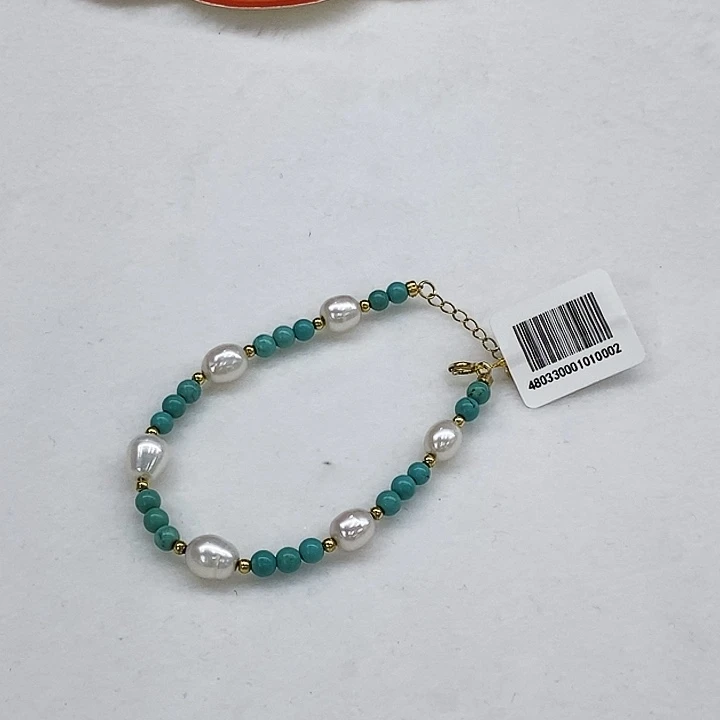 银S925镶嵌手链淡水珍珠淡水珍珠6-8mm