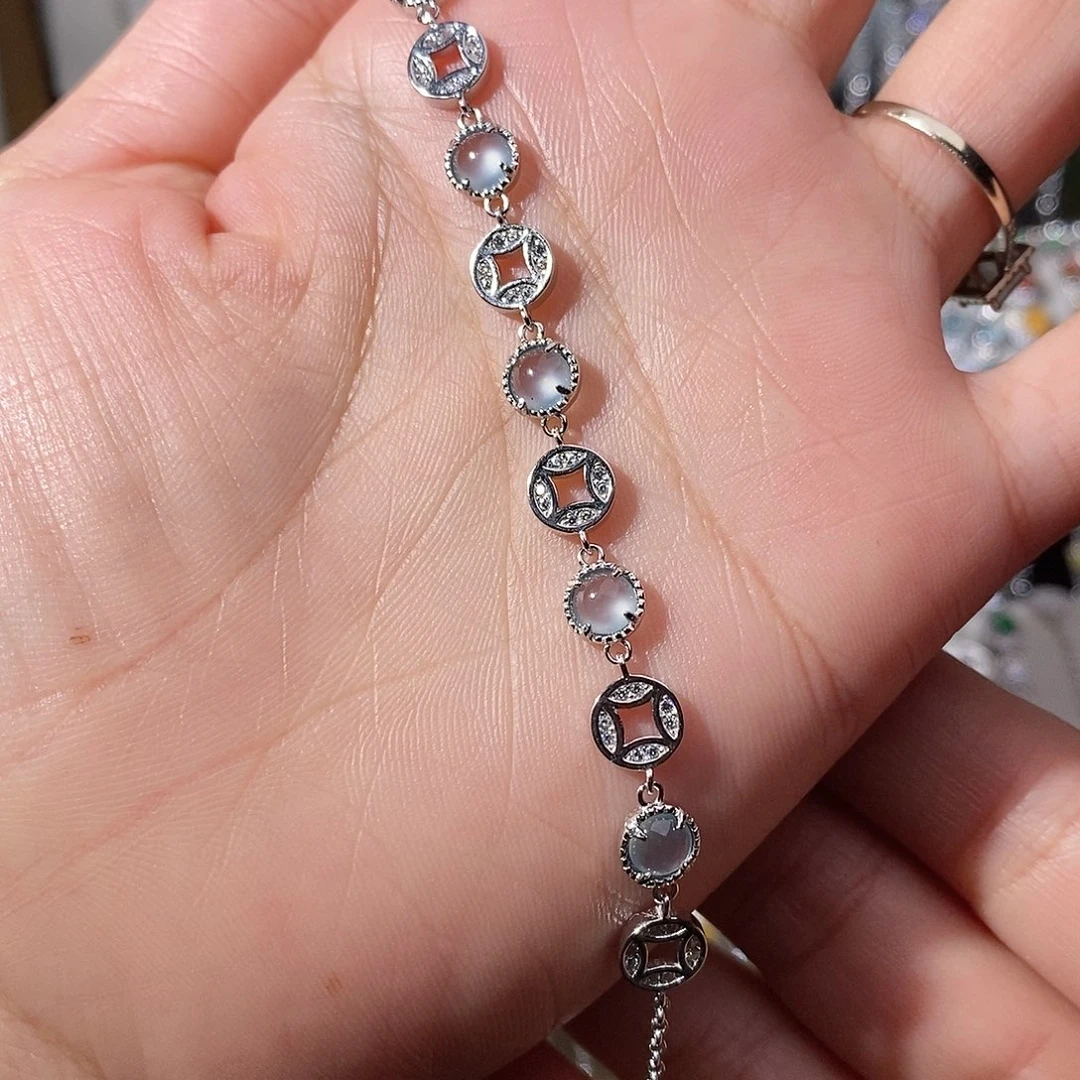 翡翠银S925镶嵌手链