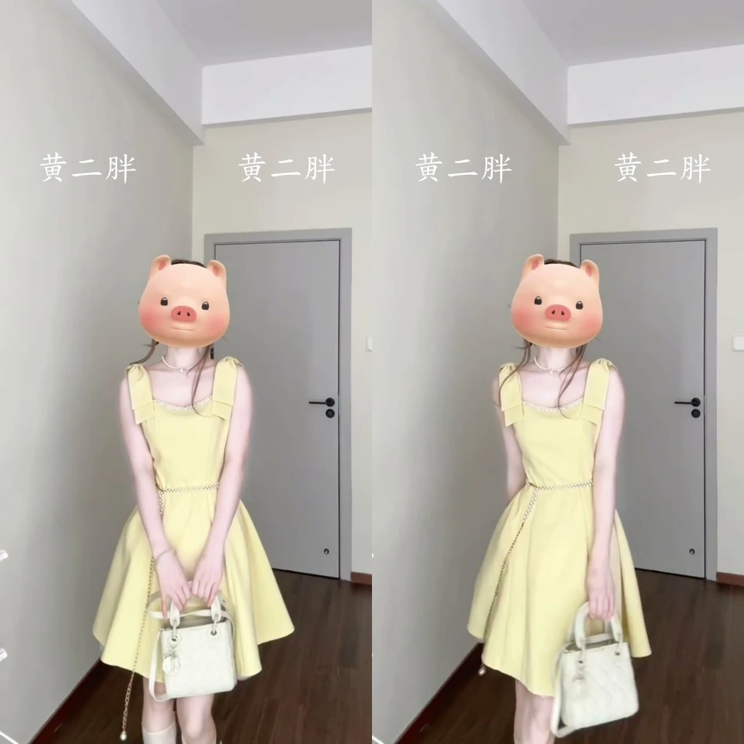 法式背心收腰显瘦连衣裙气质圆领无袖小众短裙生日裙A字花苞裙