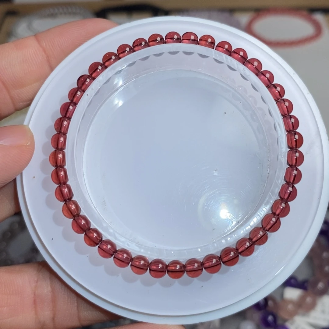 ？***手链水晶未镶嵌干枯玫瑰石榴石4.3mm
