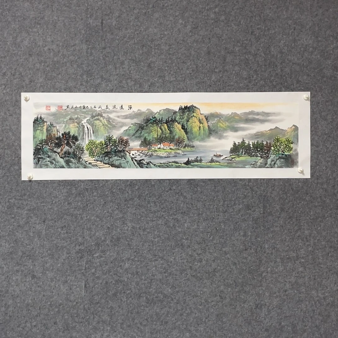 国画四尺对开138.35画芯 捡漏